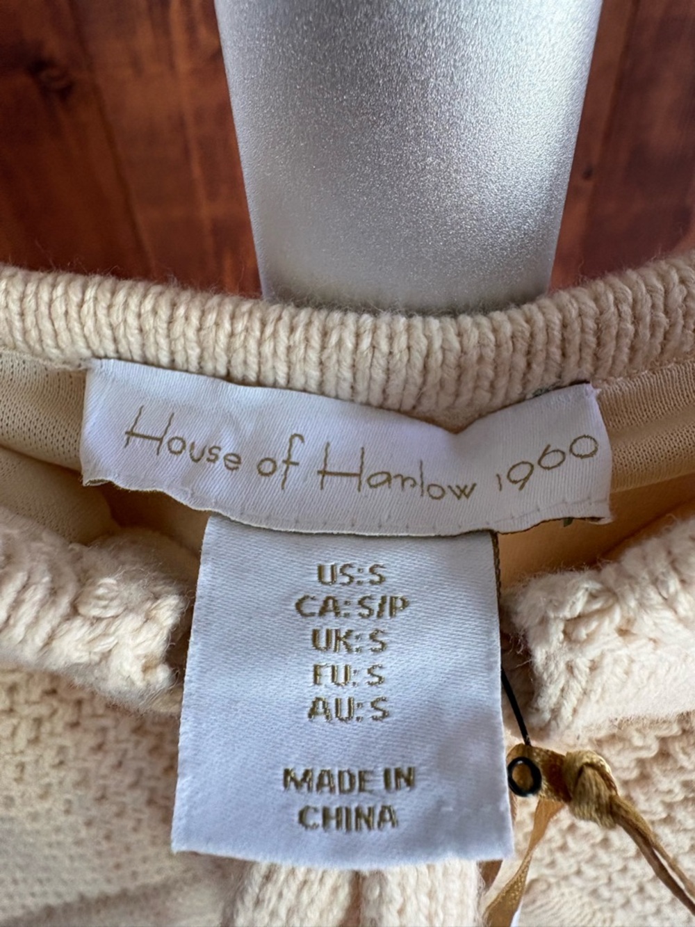 House of Harlow 1960 Cream Knit Tie-Front Midi Dress - Picture 4 of 12